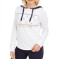 Tommy Hilfiger Women's Sport Argyle Panel Hoodie White Size Large