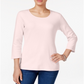 Karen Scott Women's Scoop Neck Top Pink Size Large
