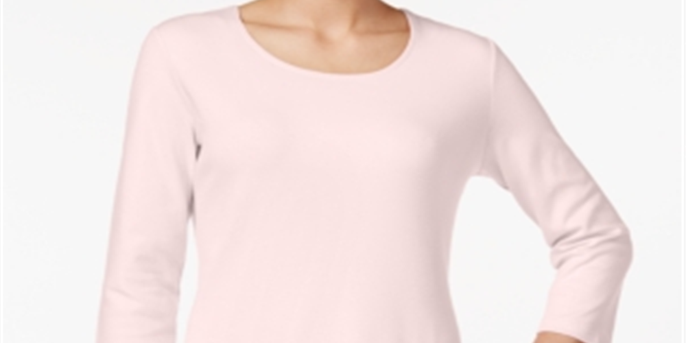 Karen Scott Women's Scoop Neck Top Pink Size Large