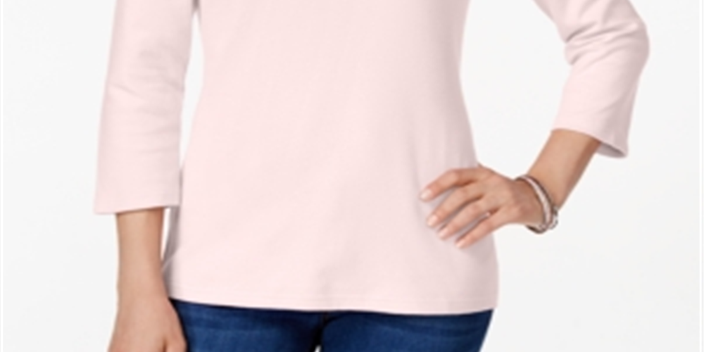 Karen Scott Women's Scoop Neck Top Pink Size Large