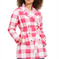 Charter Club Women's Checkered Trench Coat Pink Size X-Small