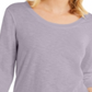 Style & Co Women's 3/4 Sleeve Scoop Neck Top Purple Size Medium