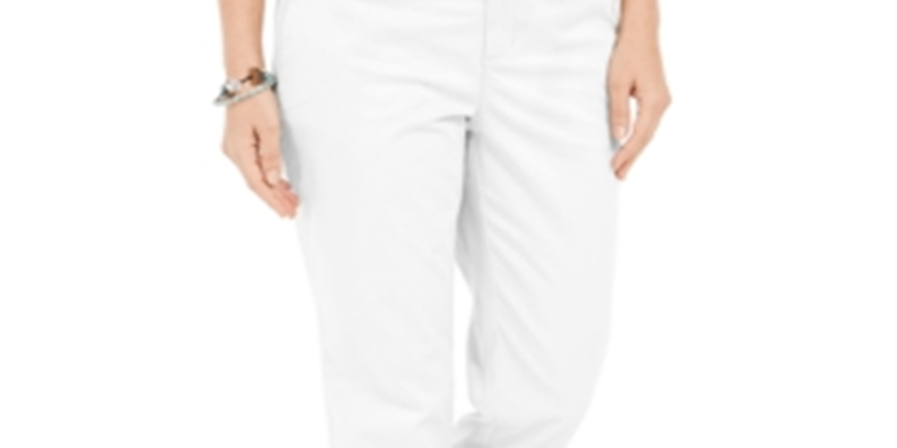 Style & Co Women's Chino Capri Pants White Size 4
