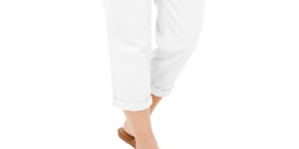 Style & Co Women's Chino Capri Pants White Size 4