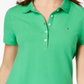 Tommy Hilfiger Women's Short Sleeve Collared Top Green Size X-Large