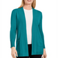 JM Collection Women's Open Front Cardigan Teal Size Small