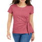 Style & Co Women's Side Tie Top Pink Size Medium