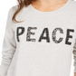 Style & Co Women's Peace Graphic Sweatshirt Gray Size M