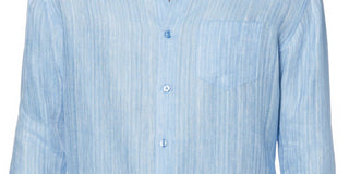 Cubavera Men's Textured Sport Long Sleeve Shirt Blue Size Large