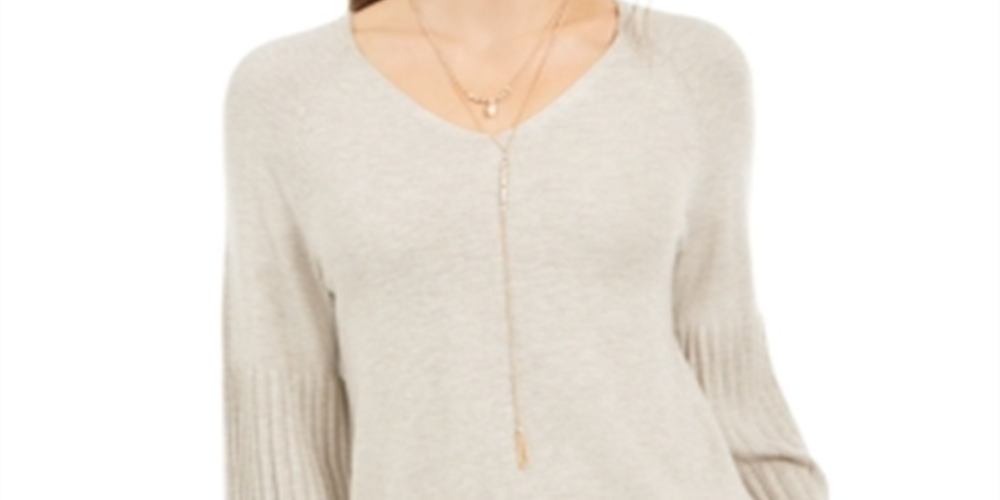 Style & Co Women's Bishop Sleeve Tunic Sweater Brown Size XX-Large