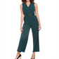 Calvin Klein Women's V Neck Belted Jumpsuit Green Size 4-P