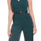 Calvin Klein Women's V Neck Belted Jumpsuit Green Size 4-P