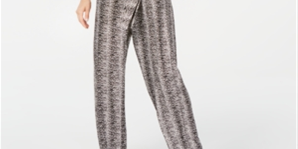 NY Collection Women's Printed Puff Sleeve Jumpsuit Black Size Petite XL