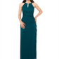 Betsy & Adam Women's Sleeveless Maxi Sheath Dress Green Size 12 Petite