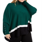 Alfani Women's Colorblock Poncho Green Size -2X