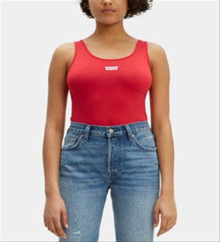 Levi's Women's Sleeveless Full Coverage Bodysuit Red Size S