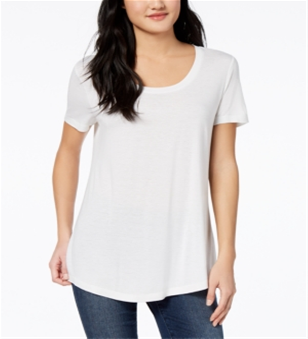 Maison Jules Women's Short Sleeve Crew Neck T-Shirt Top White Size X-Small