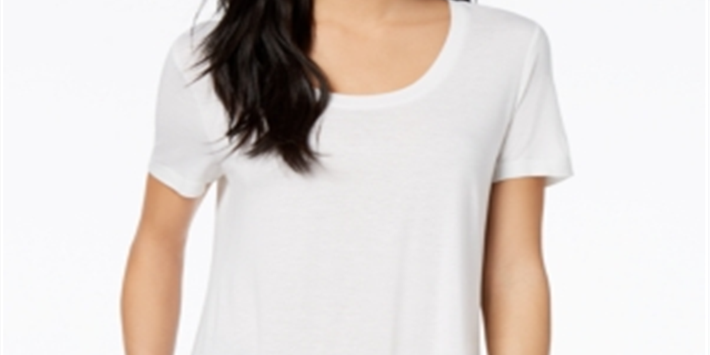 Maison Jules Women's Short Sleeve Crew Neck T-Shirt Top White Size X-Small