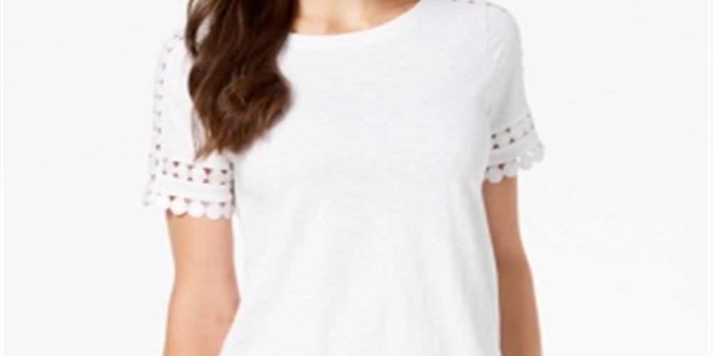 Charter Club Men's Cotton Circle Trim T-Shirt White Size 2XL