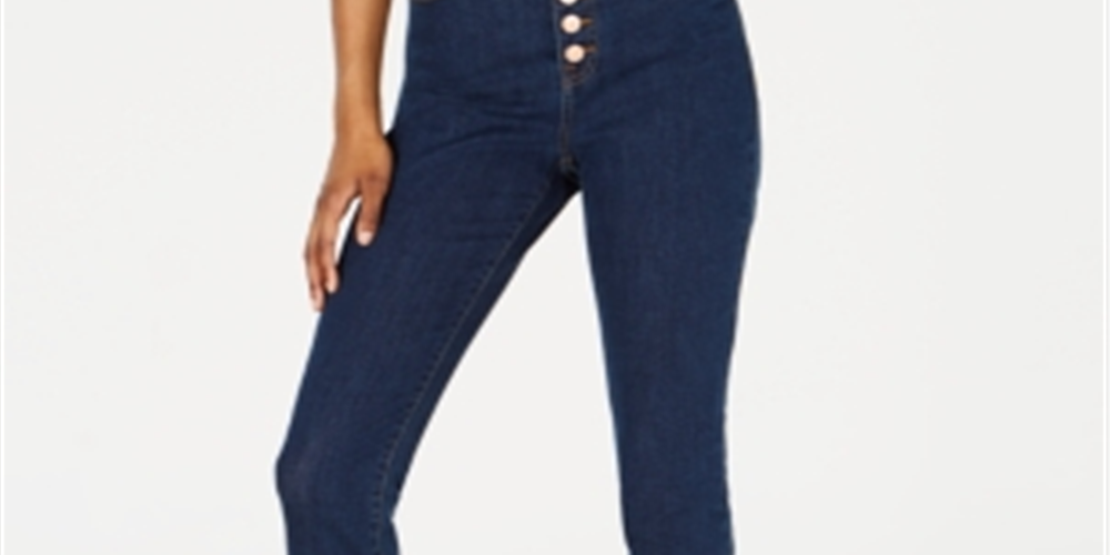 Rewash Junior's High Rise Button Fly Skinny Jeans Blue Size 11