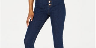 Rewash Junior's High Rise Button Fly Skinny Jeans Blue Size 11