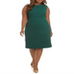 Nine West Women's Plus Jewel Neck Sheath Dress Green Size 16W