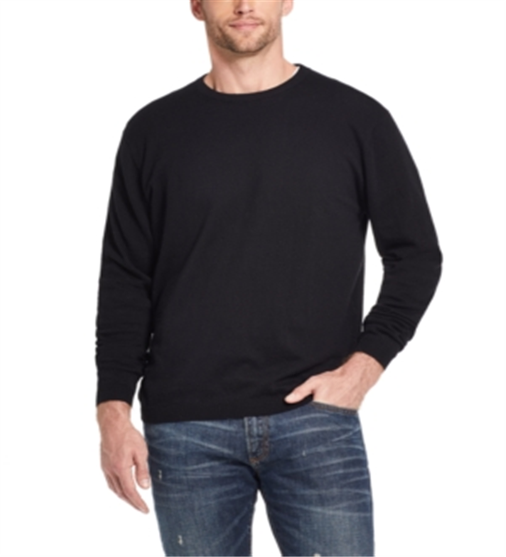 Weatherproof Vintage Men's Solid Sweater Black Size Large