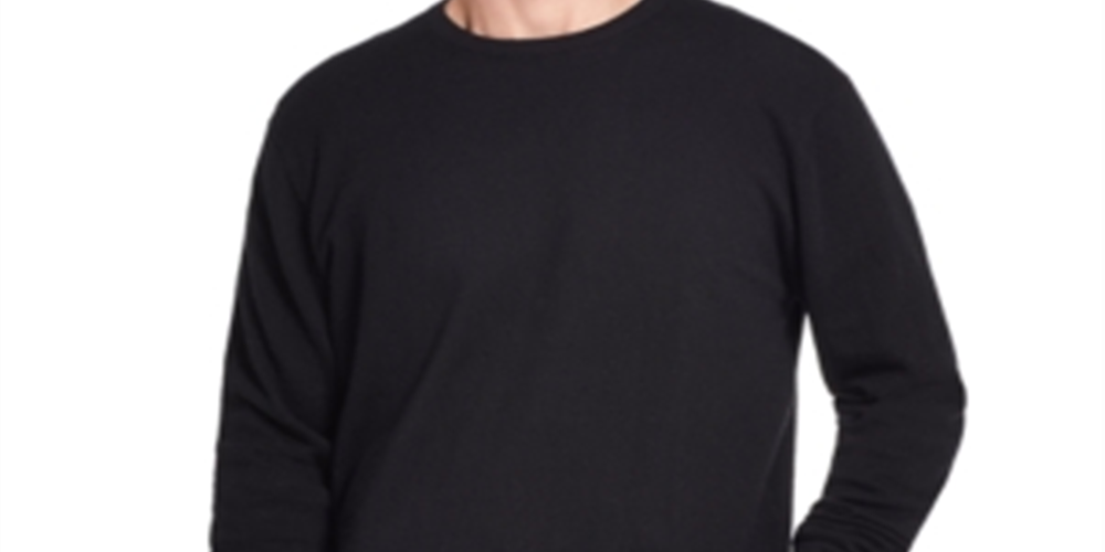 Weatherproof Vintage Men's Solid Sweater Black Size Large