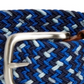 Club Room Men's Woven Faux Leather Trim Braided Belt Blue Size Small