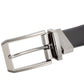 Perry Ellis Men's Tone Matte and Shine Buckle Reversible Belt Black Size 42