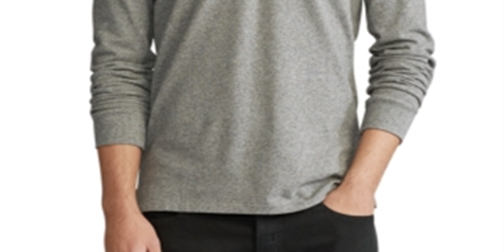 Ralph Lauren Men's Big & Tall Long Sleeve Solid Mesh Shirt Gray Size 2XB
