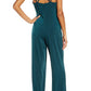SEQUIN HEARTS Women's Spaghetti Strap Jewel Neck Jumpsuit Juniors Green Size 5