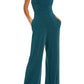 SEQUIN HEARTS Women's Spaghetti Strap Jewel Neck Jumpsuit Juniors Green Size 5