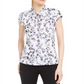 Karl Lagerfeld Women's Floral Print Cap Sleeve Blouse White Size XXS