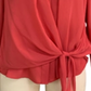 Alfani Women's Tie Front Solid Long Sleeve with Buttons Blouse Top Red Size Large