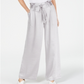 INC International Concepts Women's Paper Bag Dressy Wide Leg Pants Silver Size 2