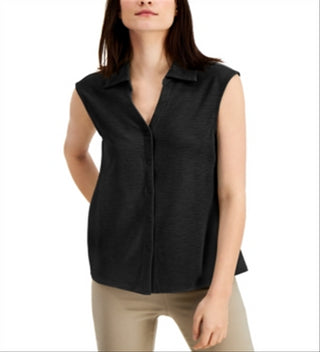 Alfani Women's Sleeveless Blouse Black Size Large