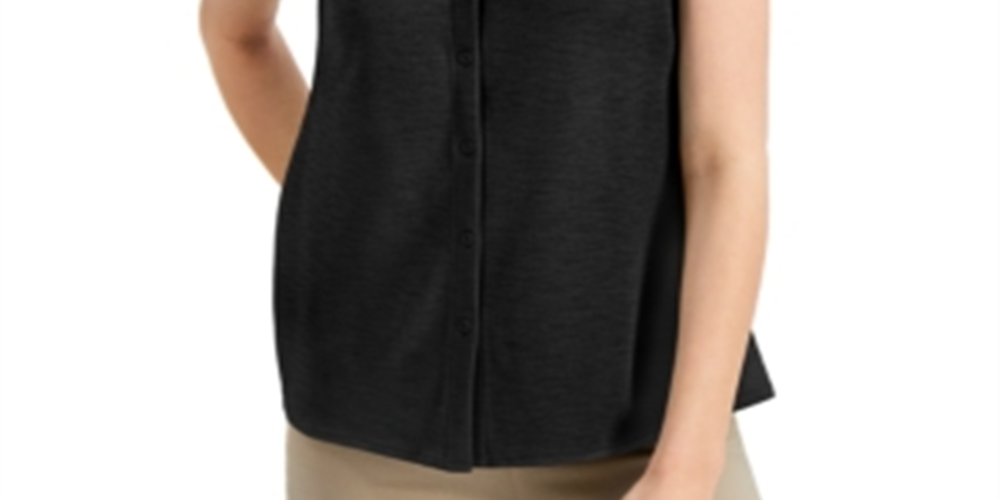 Alfani Women's Sleeveless Blouse Black Size Large