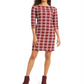 Charter Club Women's Petite Plaid Sheath Dress Wine Size Petite XL