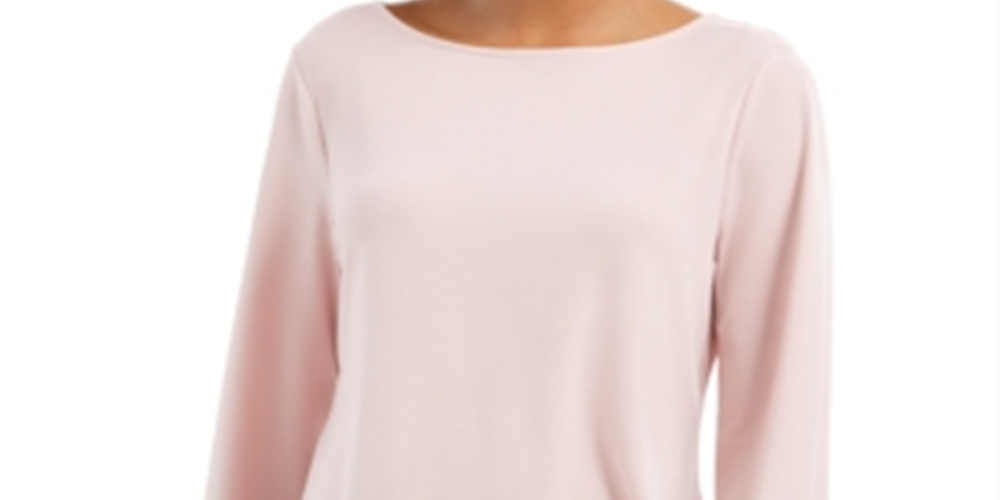 Charter Club Women's Tie Detail Sweater Pink Size Petite