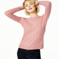 Charter Club Women's Cable Knit Cashmere Sweater Pink Size Petite S/M