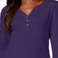 Karen Scott Women's Cotton Henley Neck Top Purple Size Petite Small