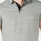 Alfani Men's Regular Fit End on End Stripe Linen Blend Polo Shirt Gray Size Medium