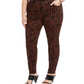 INC International Concepts Women's Plus Tiger Print Mid Rise Skinny Jeans Brown Size 14W