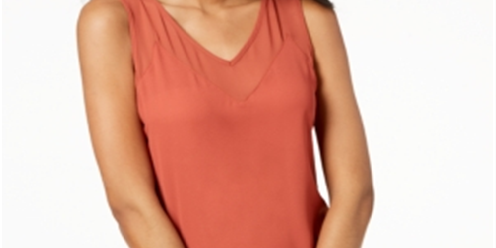 INC International Concepts Women's Illusion Trim Tank Top Green Size Petite S