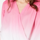 INC International Concepts Women's Ombre Surplice Top Pink Size Petite S/M