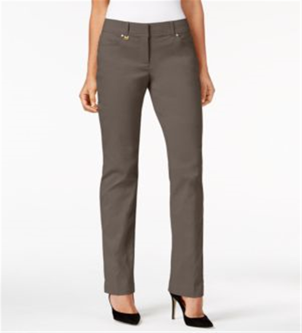 JM Collection Women's Tummy Control Curvy Fit Pants Gray Size 6 Petite