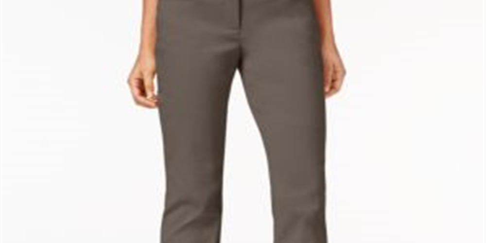 JM Collection Women's Tummy Control Curvy Fit Pants Gray Size 6 Petite