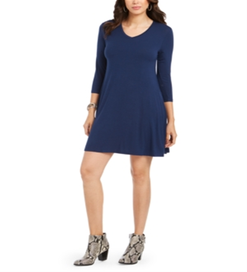 Style & Co Petite Swing Dress Blue Size Petite S