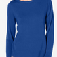 Karen Scott Women's Button Shoulder Sweater Blue SizePetite L